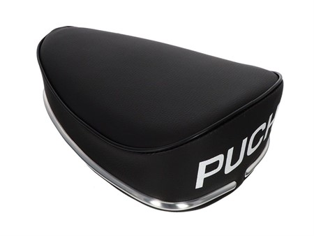 Sattel schwarz "Sitzbänkli" mit PUCH Schriftzug, universal Sattel schwarz "Sitzbänkli" mit PUCH Schriftzug, universal
