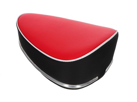 Selle type Denfeld, rouge/noir/blanc