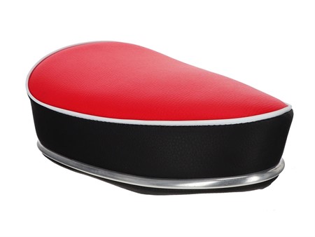 Selle vélomoteur type Denfeld, noir/rouge