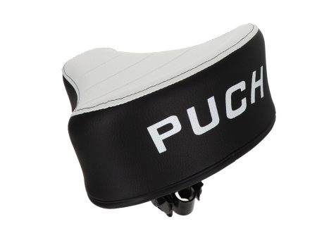 Sattel (erhöht) schwarz/weiss mit PUCH Aufdruck, universal Sattel (erhöht) schwarz/weiss mit PUCH Aufdruck, universal