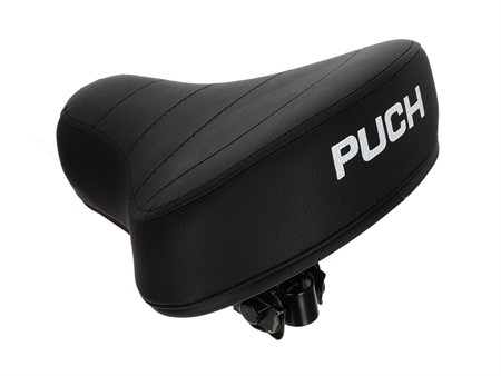 Selle (modèle fin) avec inscription PUCH, noir/blanche universelle Selle (modèle fin) avec inscription PUCH, noir/blanche universelle