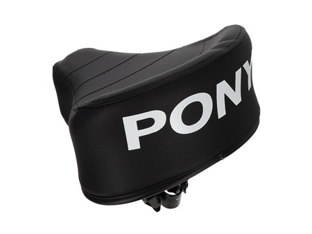 Selle (surélevée) avec inscription PONY, noir/blanche universelle