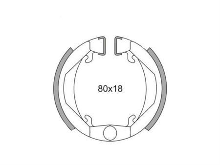 Bremsbacken NEWFREN, Ø 80mm, Leleu Radnabe, Puch / KTM / Solex / Peugeot / Honda