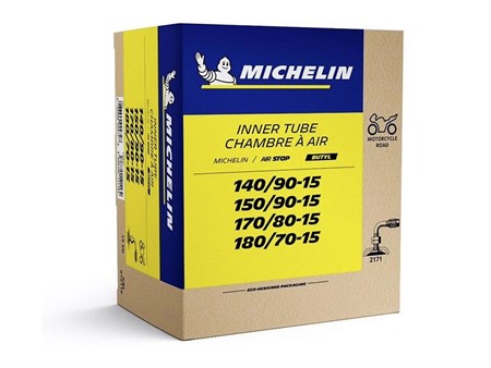 Chambre à air MICHELIN 15 pouces (valve coudée 90°) 140/90-15, 150/90-15, 170/80-15, 180/70-15