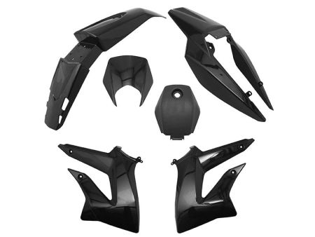 Carrosserie plastiques Derbi Senda DRD 5pcs, dès 2011, noir brillant Carrosserie plastiques Derbi Senda DRD 5pcs, dès 2011, noir brillant