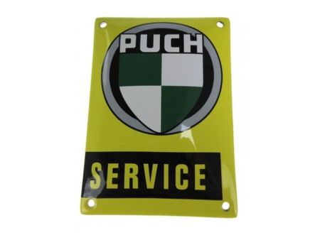 Blechschild "Puch Service" gelb Blechschild "Puch Service" gelb