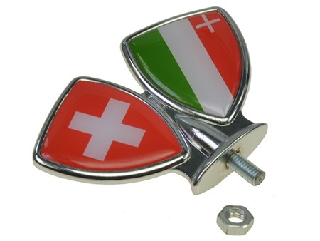 Emblème de garde boue, drapeaux Suisse/canton Neuchâtel