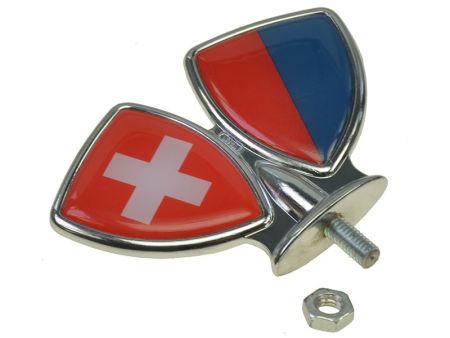 Emblème de garde boue, drapeaux Suisse/canton Tessin Emblème de garde boue, drapeaux Suisse/canton Tessin