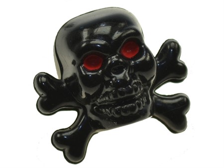 Ventildeckel "Totenkopf" schwarz