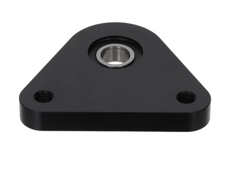 Dreieck-Lagerplatte, Lagerflansch aluminium gefräst, Piaggio Ciao/SI/Bravo, schwarz eloxiert