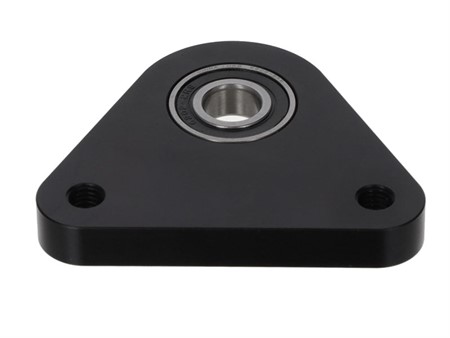 Dreieck-Lagerplatte, Lagerflansch aluminium gefräst, Piaggio Ciao/SI/Bravo, schwarz eloxiert
