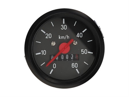Compteur de vitesse VDO 60 km/h - Ø60 mm (cadran noire) avec rétroéclairage, universel vélomoteurs
