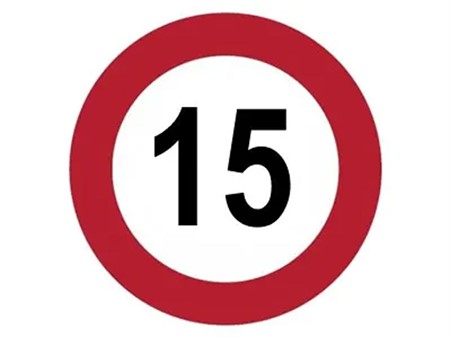 Autocollant indicateur de vitesse max. 15km/h ) Autocollant indicateur de vitesse max. 15km/h )