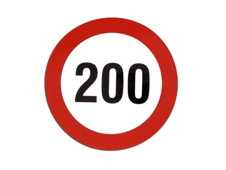 Autocollant indicateur de vitesse max. (200 km/h )