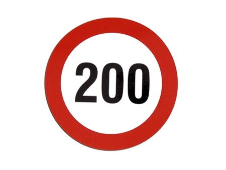Autocollant indicateur de vitesse max. (200 km/h ), Ø 10cm
