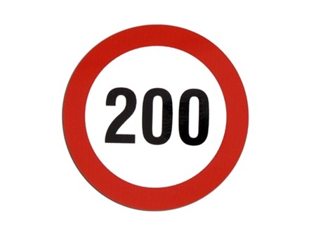 Aufkleber, 200km/h, Ø 55 mm