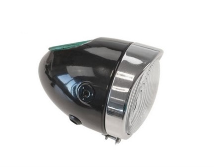 Eierlampe schwarz / chrom «Befestigung seitlich» Eierlampe schwarz / chrom «Befestigung seitlich»