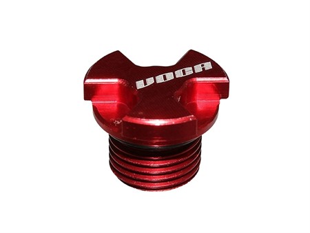 Bouchon remplissage huile VOCA alu CNC rouge, moto 50cc Derbi Senda/GPR diverses