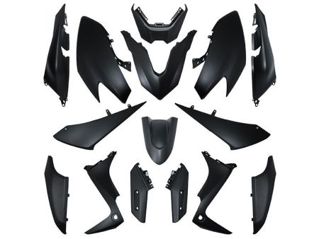 Verschalung 15 teilig, Schwarz matt, Yamaha 530 TMAX 2017>2019 Verschalung 15 teilig, Schwarz matt, Yamaha 530 TMAX 2017>2019