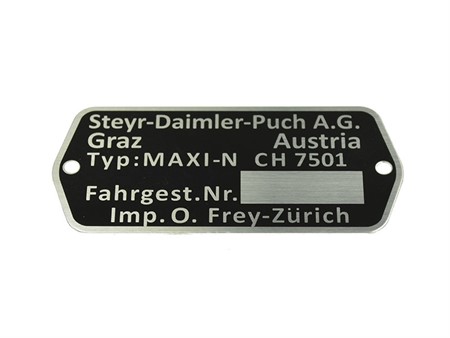 Typenschild Puch Maxi N CH7501