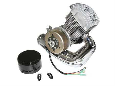 Moteur vélomoteur Motobecane/MBK 88, type AV7, avec echappement Moteur vélomoteur Motobecane/MBK 88, type AV7, avec echappement