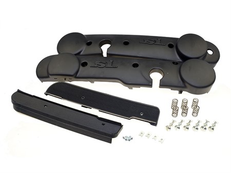 Kit carrosseries latérales noires avec visserie et repose-pieds, vélomoteur Piaggio SI Kit carrosseries latérales noires avec visserie et repose-pieds, vélomoteur Piaggio SI