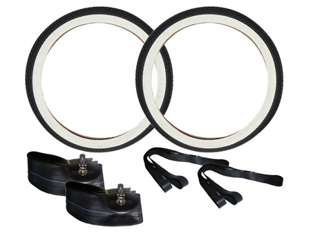 Set de pneus 2 1/4 - 19" Horng Fortune F853 à flancs blancs Set de pneus 2 1/4 - 19" Horng Fortune F853 à flancs blancs
