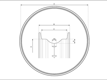 Cerceau de jante vide chromé, 1.20 x 19  largeur 46mm, pour roue à rayons (36 trous)