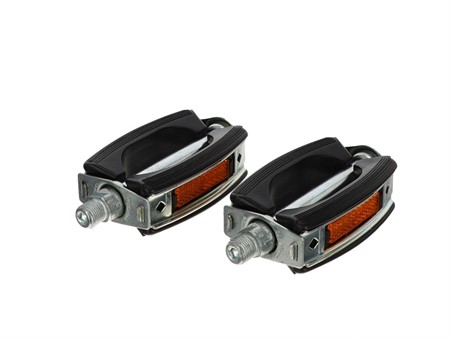 Paire de pédales universelles filetage 14mm, BRUNES/CHROME