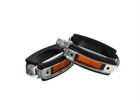 Paire de pédales universelles filetage 14mm, BRUNES/CHROME