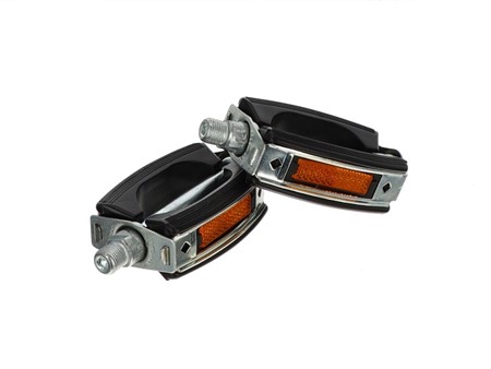 Paire de pédales universelles filetage 14mm, BRUNES/CHROME