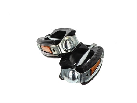 Paire de pédales universelles filetage 14mm, BRUNES/CHROME