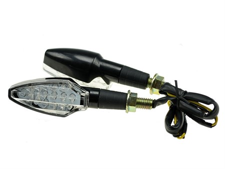 Blinker AVOC FUKA schwarz/transparent LED CE (Paar)