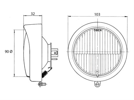 Lampeneinsatz Ø 98mm mit Reflektor für Eierlampe