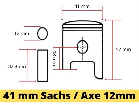 Kolben 41 mm zu Zylinder Alu Sachs 3. und 4. Gang