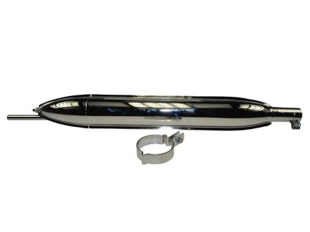 Silencieux d'échappement arrière (Ø27/60mm), moteur vélomoteurs ILO / JLO Silencieux d'échappement arrière (Ø27/60mm), moteur vélomoteurs ILO / JLO