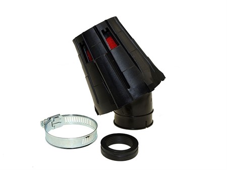Luftfilter Replay E5 28-35mm glanz 45 Grad Anschluss schwarz/rot