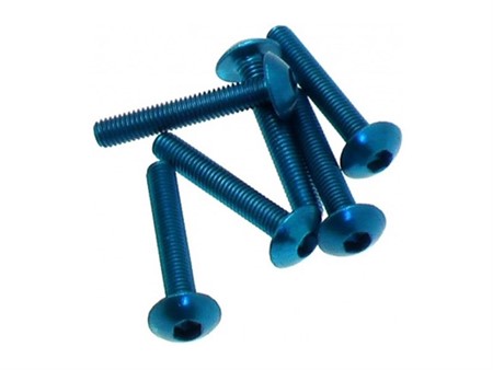 Flachkopfschraube M5 x 30mm blau (6 Stück)