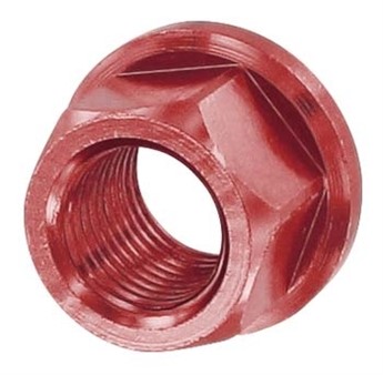 Écrou axe de roue M12 x 1.25mm alu rouge (1 pcs)