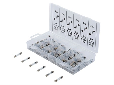 Sicherung / Glassicherung Sortiment 6x30mm 120 Stk. Sicherung / Glassicherung Sortiment 6x30mm 120 Stk.
