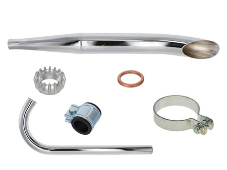 Pot d'échappement latéral Ø28/60mm chromé, vélomoteurs Sachs 502