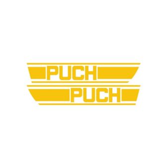 Autocollant/Sticker de réservoir, jaune, vélomoteur Puch X30 Autocollant/Sticker de réservoir, jaune, vélomoteur Puch X30