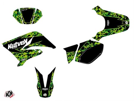 Kit déco stickers Predator noir/vert, moto Yamaha 50 DT 2007 à 2011