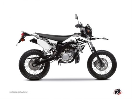 Kit déco stickers Predator blanc, moto 50cc Yamaha DT 50 / MBK X-Limit 2007 à 2011