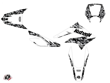 Kit déco stickers Predator blanc, moto Derbi 50 DRD X-Trem 2010 à 2017