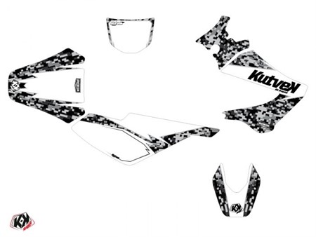 Kit déco stickers Predator blanc, moto Derbi 50 X-Trem, X-Race 2005 à 2009