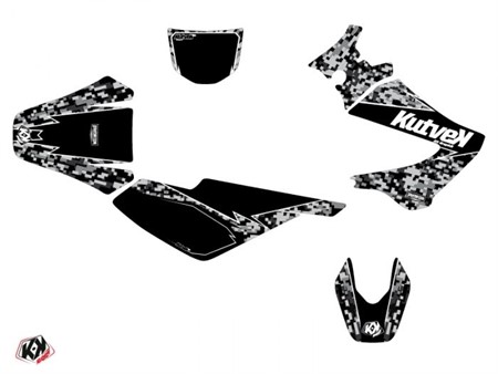 Kit déco stickers Predator noir, moto 50cc Derbi X-Trem, X-Race 2005 à 2009