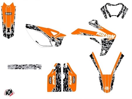 Kit déco stickers Predator noir/orange, moto 50cc Rieju MRT dès 2010