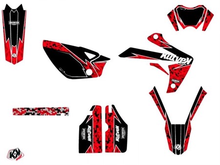 Kit déco stickers Predator noir/rouge, moto 50cc Rieju MRT dès 2010