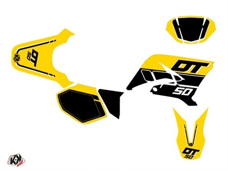 Kit déco stickers jaune Vintage, moto 50cc Yamaha DT 50cc 2007-2011